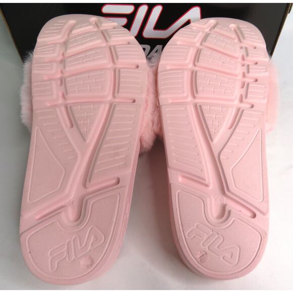 New FILA Pink Furry Chic Women's Slide Sandals Sz 8 EU 39 - Picture 9 of 10